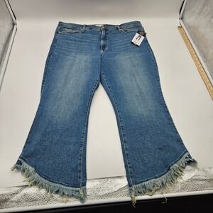 Sofia Jeans by Sofia Vergara Mayra Crop Flare High Rise Jeans Size 20 Blue New